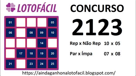 lotofácil 2123|Resultado Lotofácil 2123 de segunda .
